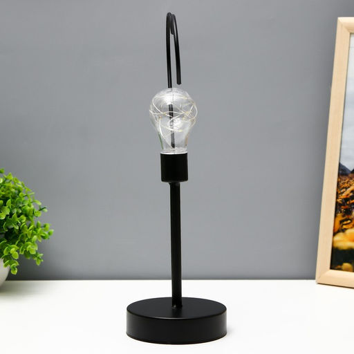 Ночник настольный Сердце LED от батареек 3хААА черный 11?16.5?36.4 см RISALUX