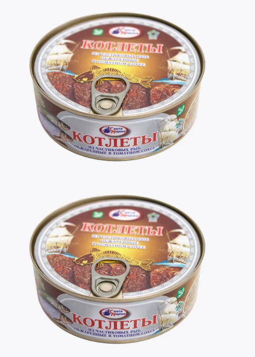 Цена за 2шт. Котлеты из частиковых рыб обжаренные в т/с 230 г Санта Мария, , шт