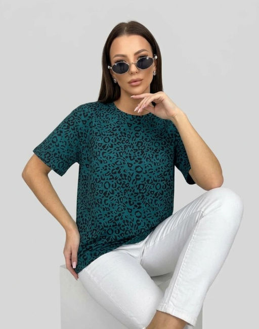 K13438 Футболка OVER SIZE (замша) БИРЮЗОВЫЙ