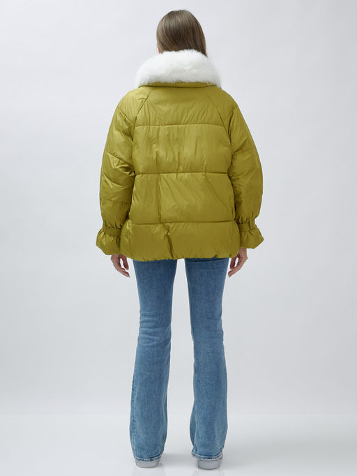 ВИДЕООБЗОР Куртка Бренд Visdeer ПРЕМИУМ КЛАССА зимняя с мехом ЕНОТА, горчичного цвета - Mtforce фото 5