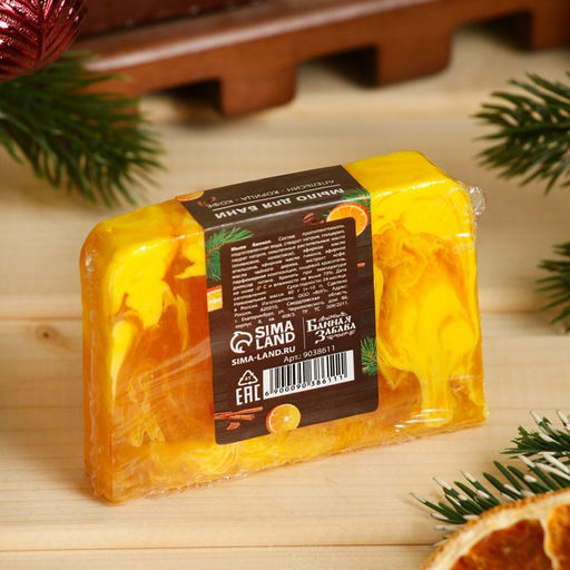 Мыло СПА - уход для бани и сауны Сочного Нового года апельсин-корица-кофе 80 гр - Банная забава фото 3