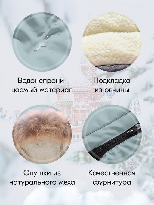 Куртка парка зимняя подростковая для девочки с капюшоном и мехом бирюзового цвета 9446Br - Mtforce фото 4