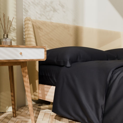 Постельное бельё Этель 1,5 сп Jet black 143х215, 150х215, 50х70+3-2 шт, мако-сатин, 114г/м2  фото 9