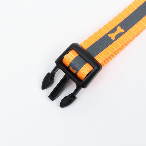 Ошейник Кость, ОШ до 37 см, ширина 1,5 см, оранжевый - Пижон фото 3