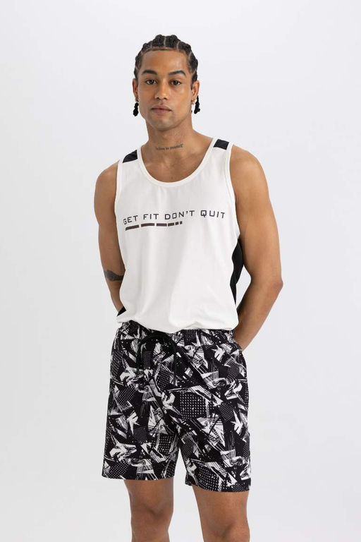 DeFactoFit Короткие шорты для плавания с гибкой текстурой и принтом стандартного кроя  фото 4