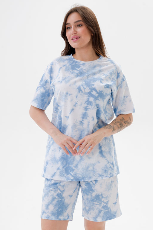 Костюм из кулирки унисекс дым голубой - Амадэль фото 4