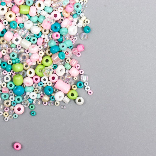 Бисер стекло 6/0 - 15/0 Ассорти мороженое d=1,5-4 мм, н-р 10гр - Арт узор фото 2