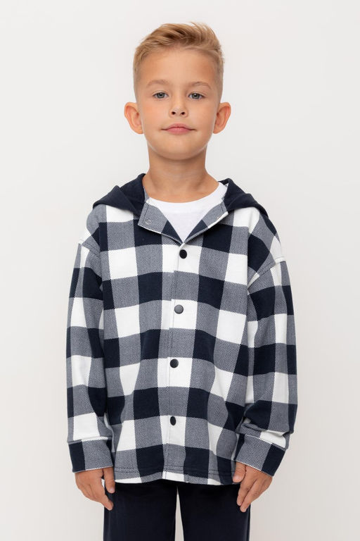 Crockid _ КР 302681/индиго,клетка виши к534 рубашка для мал  фото 2