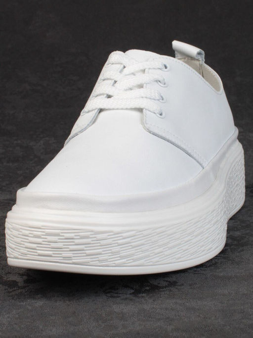 05-PDF88-1 WHITE Кроссовки женские (натуральная кожа)