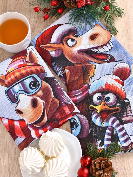 Полотенце вафельное "Чудеса" р.45*60