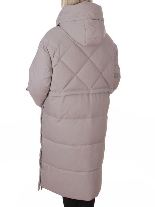 6615 BEIGE Пальто зимнее женское (200 гр. холлофайбер)