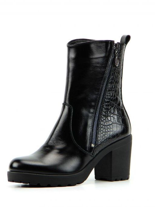 Полусапоги EDART 606.620.black-reptile/шерсть