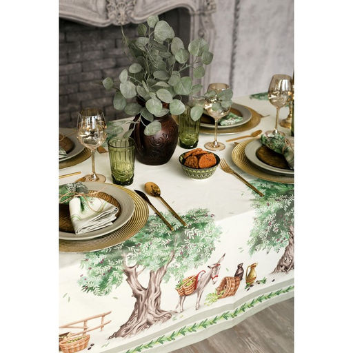 Набор кухонный «Этель» Olivia, скатерть 180×145 см +/- 3 см, салфетки 40×40 см - 8 шт., 100% хлопок