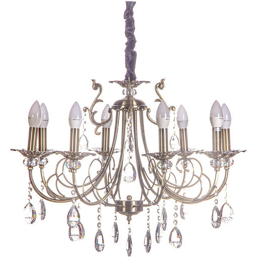 Люстра подвесная в стиле барокко "Arca" 8*40Вт Е14 29-P8504/GB золото