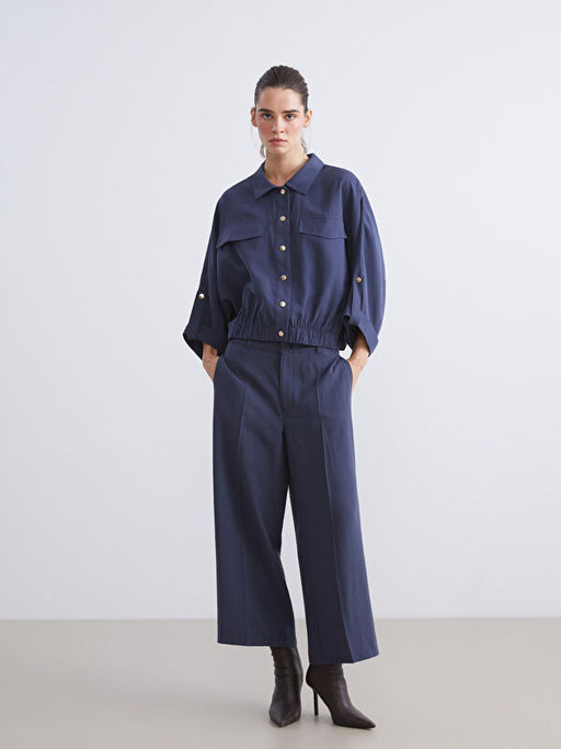 Modal Kar???ml? Oversize Kad?n G?mlek