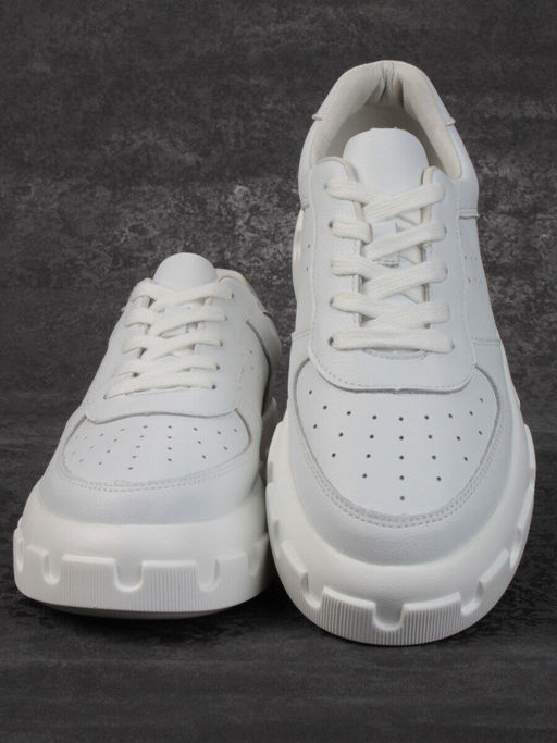 05-PDXL101-1 WHITE Кроссовки женские (натуральная кожа)