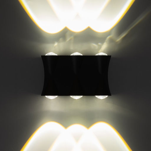 Бра BayerLux «Бисо», 6хLED, 6 Вт, 4000К, IP66, чёрный, 14×4.5×8 см