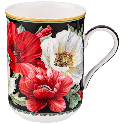 КРУЖКА LEFARD МАКИ 350 МЛ ЧЕРНАЯ