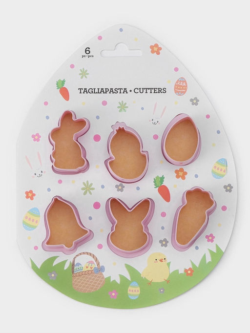 Формы для печенья Доляна «Пасхальный», набор 6 шт., 8×7×2 см, пластик, розовые
