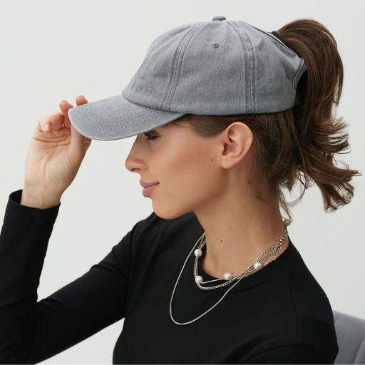 Кепка женская MINAKU деним, серая, размер 56-58
