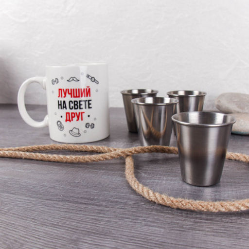 Кружка 380 мл Друг в наборе с 4 стопками 80 мл / SF-278 /уп 12/72/ - ГалеонТрейд фото 4