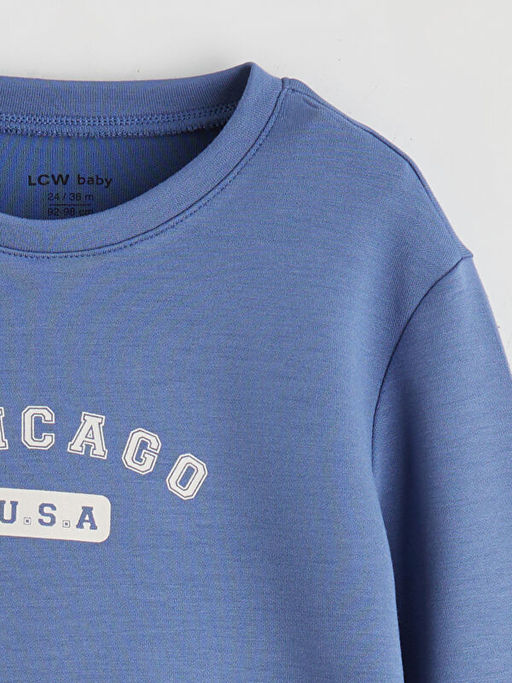 Bisiklet Yaka Erkek Bebek Sweatshirt ve E?ofman Alt 2li