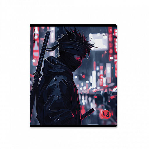 Цена за 5 шт. Тетрадь общая ученическая ErichKrause Samurai, 48 листов, клетка, матовая ламинация+выборочный УФ-лак_MIX-PACK  фото 3