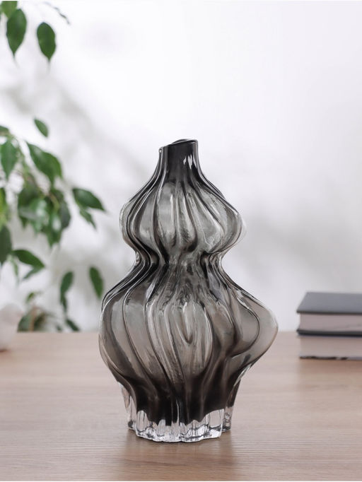 Ваза «Одри», d=2.5 см, 26×12.5 см, стекло, чёрная