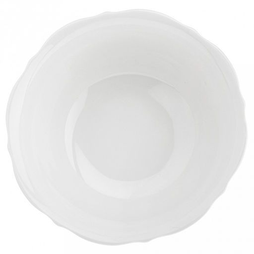 "Совершенство" Салатник фарфоровый 380мл, д14х6,1см, белый, рельефный декор, волнистый край (Китай)