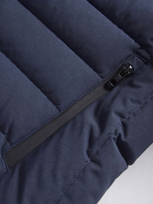 Куртка мужская стёганая с капюшоном с графеновой подкладкой темно-синего цвета 9623_1TS