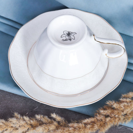 Чайный набор 12 предметов 250 мл на ножке / RS/12-FY21001 Gray /уп 8/ серая коробка - ГалеонТрейд фото 4