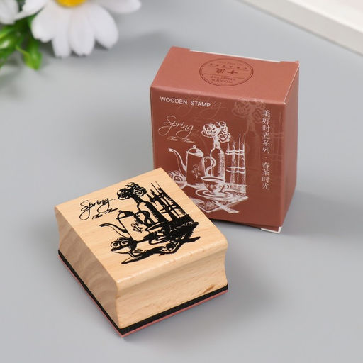 Печать дерево «Весенний чай», 4.5×4×2.5 см