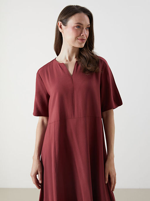 Ka??k Yaka A Kesim Elbise