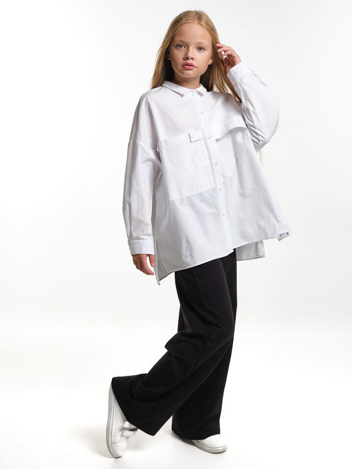 Рубашка для девочки подросткам школьная форма оверсайз UD 7953 белый - Mini maxi фото 18