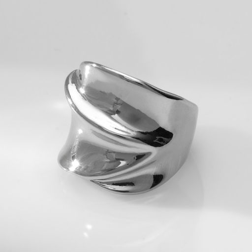 Кольцо металл Тренд движение, волна, цвет серебро, размер 16