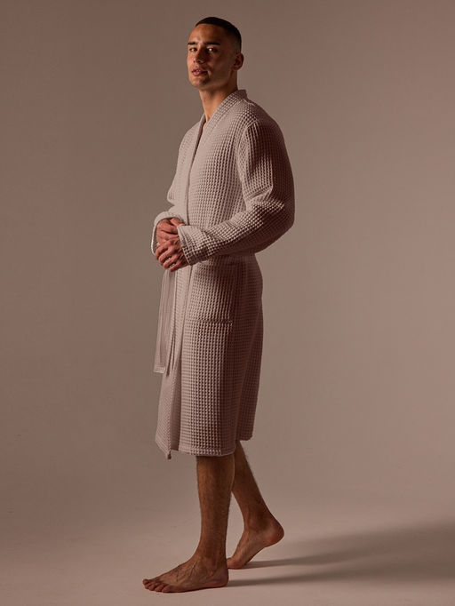 Халат вафельный мужской SL HOME: Boho «Саббиа», размер S, хлопок 100%, коричневый