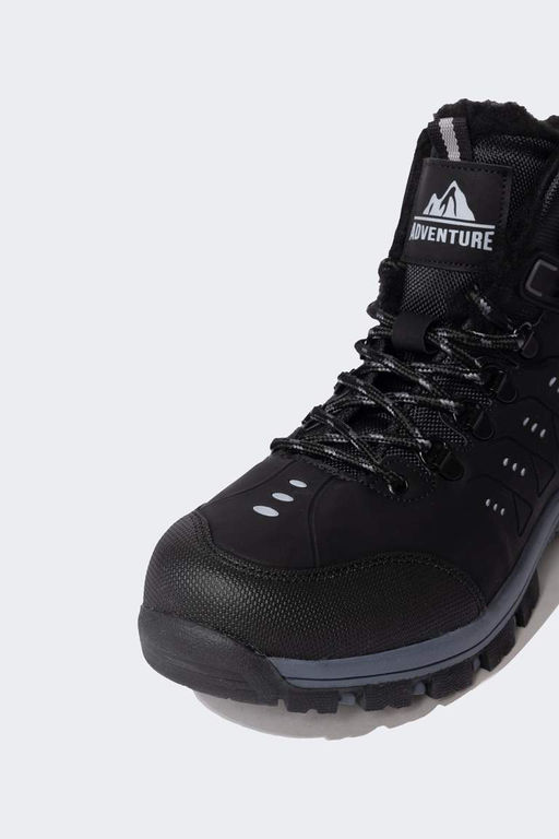 Мужские ботинки из искусственной кожи на высокой подошве со шнуровкой - Defacto фото 6