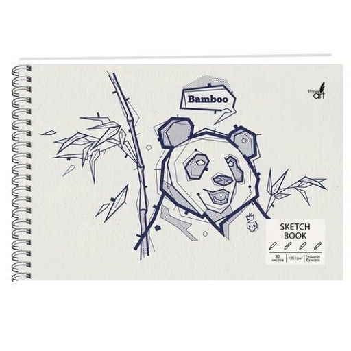 Скетчбук 7БЦ PANDA BOOK 165х248 мм 80 листов А5+ евроспираль матовая ламинация