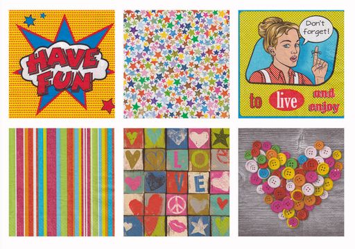 Love2art салфетки бумажные АССОРТИ 3х слойные SDD 33 x 33 12 шт. Набор №1216-09 Праздник детства  фото 5