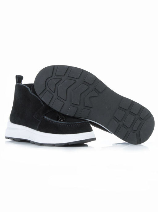 01-5281-5 BLACK Ботинки демисезонные женские (натуральная замша, байка)