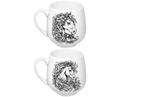 Набор 2 кружек 530 мл 13,5*10,5*10,7 см Лошадки, фарфор - Elan gallery фото 12