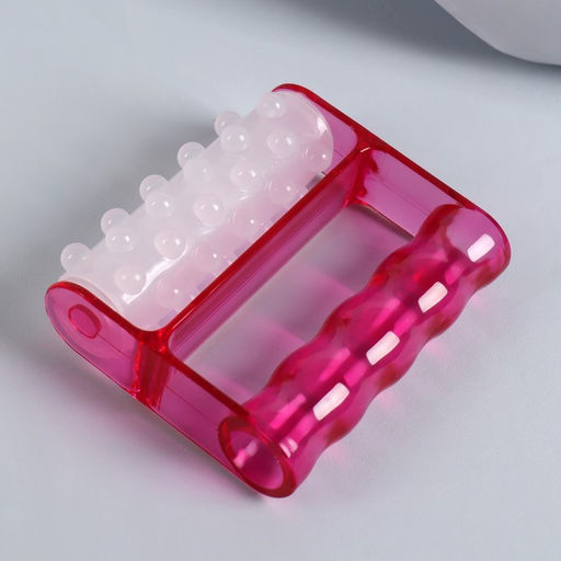 Массажёр антицеллюлитный, 9 × 8 × 3 см, цвет белый/розовый