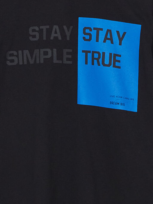 Bisiklet Yaka Bask?l? Erkek ?ocuk Ti??rt