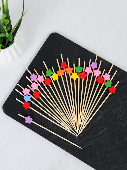 Шпажки бамбуковые 50 штук с декором / H50-1 /уп 500/ микс - ГалеонТрейд фото 7