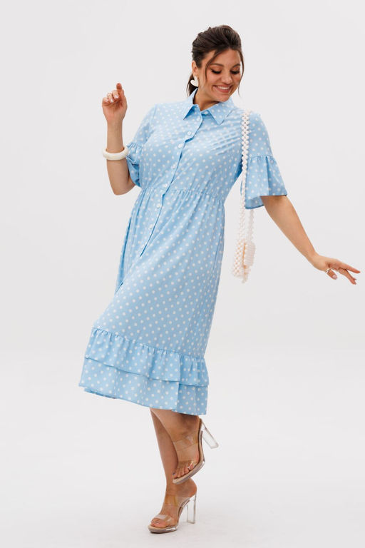 Платье ANELLI 1555 небесный цвет  фото 4