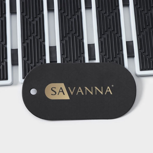 Коврик противоскользящий в ванну на присосках SAVANNA, 40×68 см, цвет чёрный