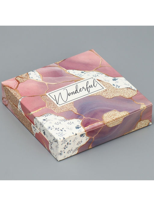 Цена за 5 шт. Кондитерская упаковка, коробка «Wonderful», 14×14×3.5 см