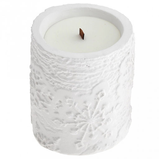 Свеча "Снежная гора" д7,5см, h8,6см, парафин, в подсвечнике из гипса, время горения 16 часов (Россия)