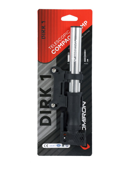 Велонасос COMIRON DIRK 1, алюминиевый цилиндр, пластиковая ручка, телескопическая головка на шланге, Presta-Schrader-Dunlop, 8,3 бар. /уп 100 - Галеонтрейд фото 20