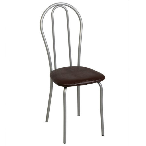 Стул для кухни Клик Мебель «Венский 2», искусственная кожа, цвет серебристый металлик/шоколадная рептилия